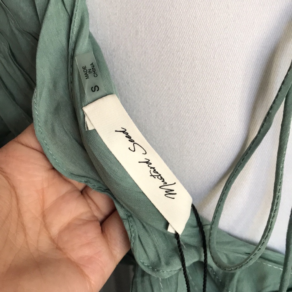 Sage Green Ruffle Mini Dress - Picture 8 of 8